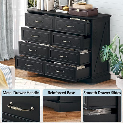 8 Drawer Dresser for Bedroom, Rustic Farmhouse Dresser - Image 6