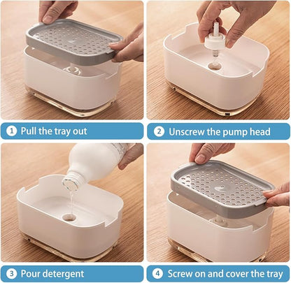 RUFCRIL Soap Pump Dispenser and Sponge Holder, 10oz / 300ml Dish Soap Dispenser - Image 7