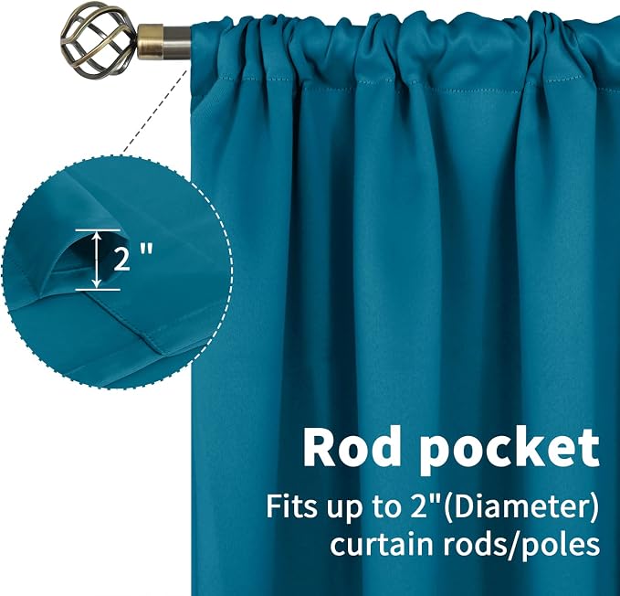 BGment Peacock Blue Blackout Curtains - Image 6