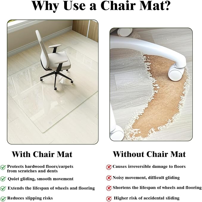 Koonmi Tempered Glass Chair Mat - Image 2