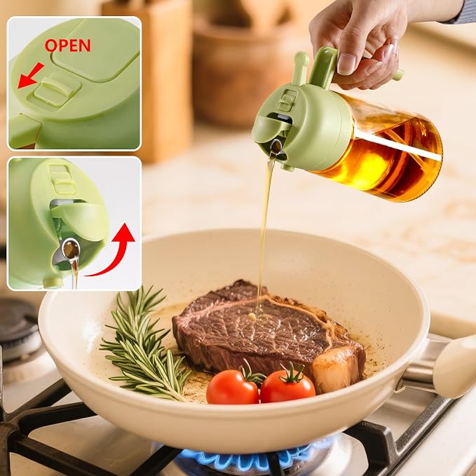 SWEET VIEW 2PCS Oil Sprayer for Cooking, 16oz/470ml Glass Oil Dispenser/Pour - Image 4
