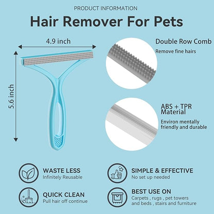 Carpet Rake for Pet Hair Removal, Dog Cat Fur Remover Rubber Broom, Carpet Rake - Image 3