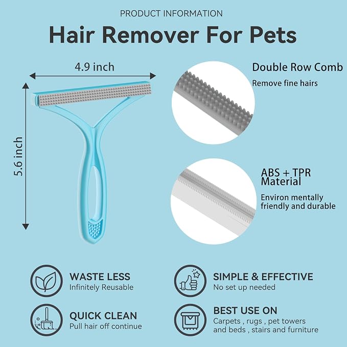 Pet Hair Remover, Dog and Cat Hair Remover, Wool Hair Remover, Carpet Rake - Image 3