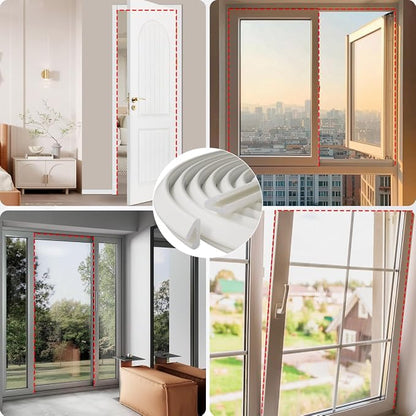 V Shape Foam Weather Stripping Door Frame Seal Strip 2Pcs×26FT White, Draft - Image 8