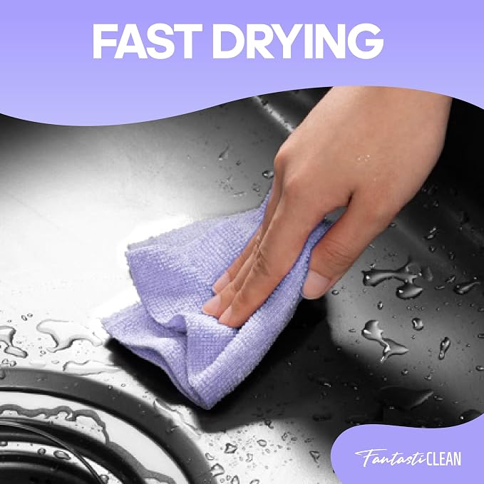 Fantasticlean Microfiber Cleaning Cloth Roll 2 Rolls 120 Pack, Tear Away - Image 3