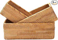 Rattan Storage Baskets, Wicker Baskets for Organizing, Hand Woven Fruit Basket, Decorative Baskets for Kitchen Counter, Living Room, Bathroom, Set of 3