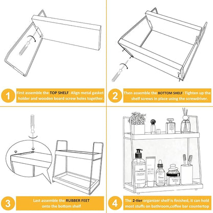 Countertop Coffee Station Organizer, 2 Tier Large Coffee Bar Organizer - Image 7