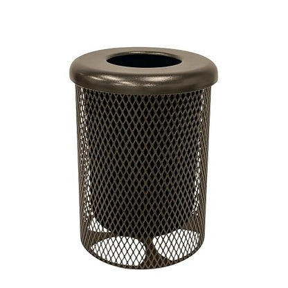 COATEDOUTDOORFURNITURE RFT-TXTBRW Heavy Duty Round Trash Receptacle by CoatedOutdoorFurniture