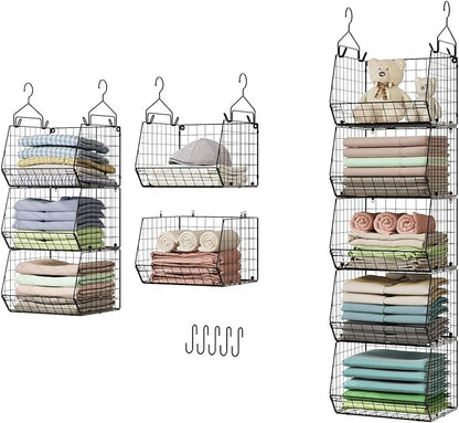 5 Tier Closet Hanging Organizer, Clothes Hanging Shelves by X-cosrack