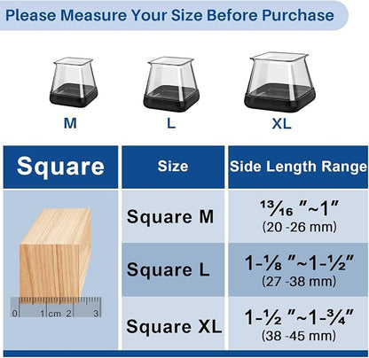 28 Pcs Chair Leg Sliders for Carpet, Square Chair Glides, Silicone Furniture - Image 3