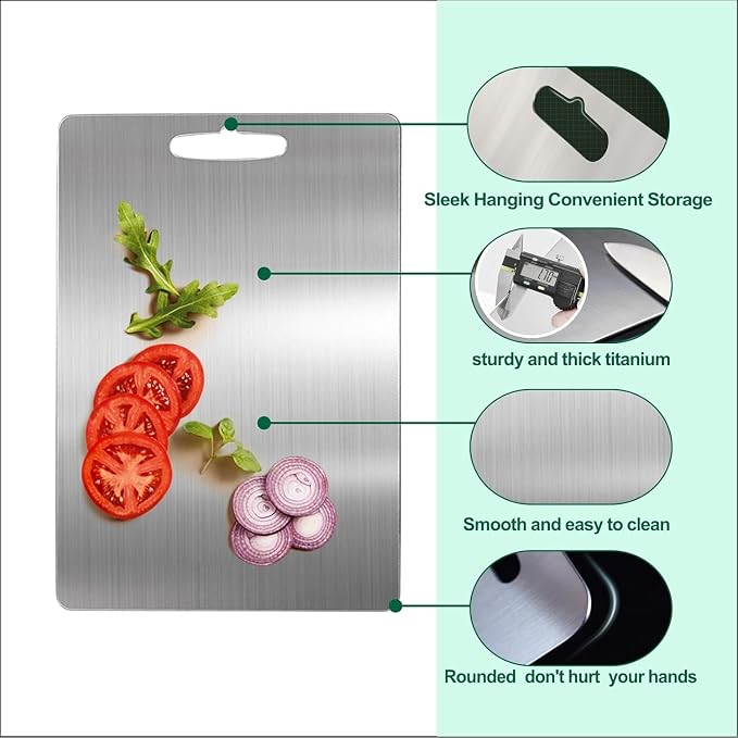 Stainless Steel Cutting Boards for Kitchen, 2026 New Upgrade Titanium Cutting - Image 4