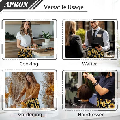 Server Apron with 3 Pockets, Waterproof Oil Waitress Waiter Half Apron - Image 5