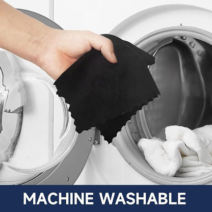 MRD's Home 12" x 12" Black Microfiber Cleaning Cloth, Lint Free, Scratch & - Image 7