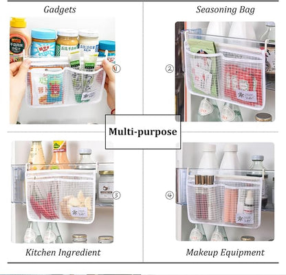 3PCS Refrigerator Door Organizer Set, Fridge Hanging Mesh Bag - Image 4