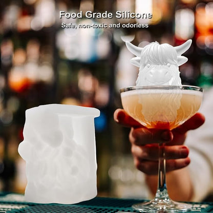 3D Highland Cow Ice Cube Silicone Molds Tray - Image 5