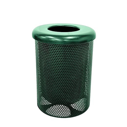 COATEDOUTDOORFURNITURE RFT-P-TXTGRN Heavy Duty Round Trash Receptacle by CoatedOutdoorFurniture