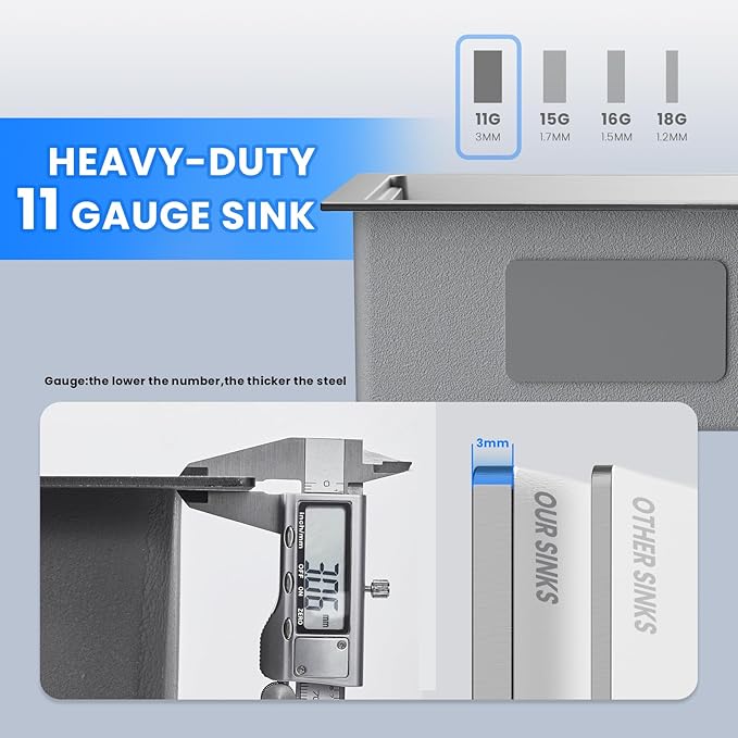 POPFLY 25 Inch Drop In Kitchen Sink, 25×18 Drop In Workstation Sink 18-Gauge 304 Stainless Steel Single Bowl Top mount 9-Inch Deep Handmade Farmhouse Sinks with Cutting Board and Strainer, Brushed