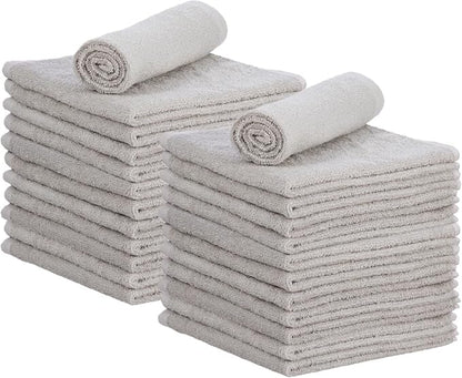 Superio Cotton Terry Washcloths Grey Towels 100% Cotton Cleaning Cloth 16" Rags by Superio