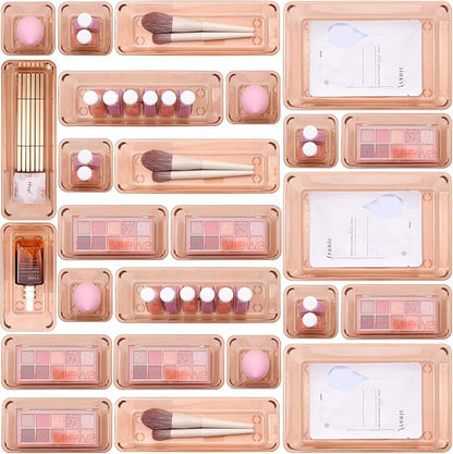 Coffee Acrylic Drawer Organizers Set Storage - Image 2