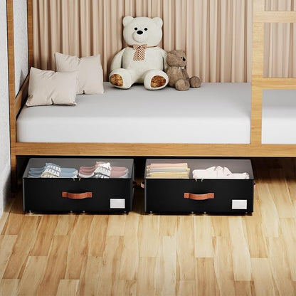 Underbed Storage With Wheels, Large Capacity 10 inches Height Storage Bins - Image 6