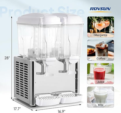 ROVSUN 9.6 Gallon/36L Commercial Beverage Dispenser Drink Dispenser, 18L X 2 - Image 7