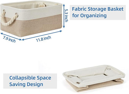 Temary Small Fabric Storage Baskets 6 Pcs Decorative Baskets Bins - Image 7