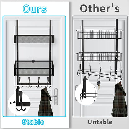 Over The Door Hooks Organizer, Coat Rack Over The Door Storage Hanger Towel Rack - Image 2