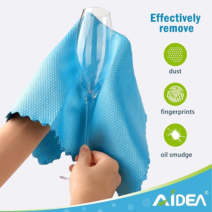 AIDEA Microfiber Glass Cleaning Cloth, Premium Microfiber Glass and Window - Image 2