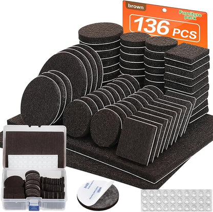 Felt Furniture Pads 136 Pieces, Furniture Pads by FurniMate
