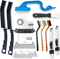 13Pcs Crevice Cleaning Brush Set, Window Groove Cleaning Brush Kit Hard Bristle for Sliding Door, Sill, Tile Lines, Shutter, Corner, Grout, Sink