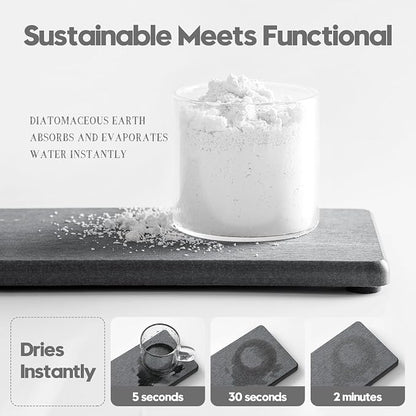 3PCS Water Absorbing Soap Dish Sponge Holder, Diatomite Stone Drying Tray Mat - Image 5