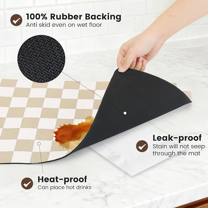 16" x 24" Checkered Dish Drying Mat - Image 4