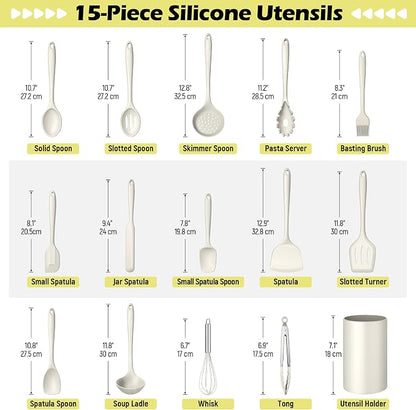 Homikit Kitchen Utensils Set, Useful Kitchen Gadgets & Pots and Pans Accessories - Image 2
