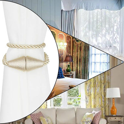 6 Pack Magnetic Curtain Tiebacks Rope Modern Handmade Curtain Tie Backs - Image 6