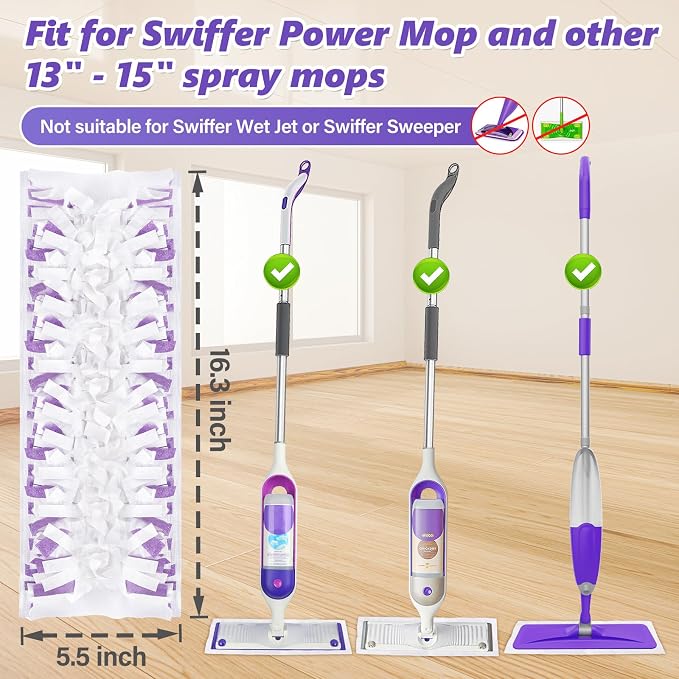 Mop Pads Refills for Swiffer Power Mop: 10 Pcs Wet Dry Disposable Pad for - Image 2