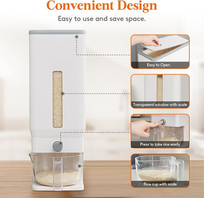 Lifewit Rice Dispenser 25 Lbs, Rice Storage Container Sealed Moisture Proof - Image 4