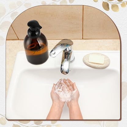 Uiifan 16 Pcs 17 oz Amber Foaming Soap Dispenser Refillable Foam Pump Bottle - Image 6