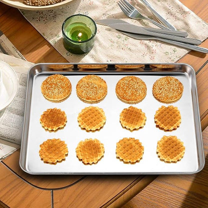Wildone Baking Sheet Set of 3, Stainless Steel Cookie Sheet Cooking Sheet Pan - Image 6