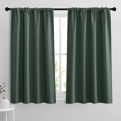 RYB HOME Room Darkening Curtains 45 inches Length, W 42 x L 45 inch, 2 Panels by RYBHOME