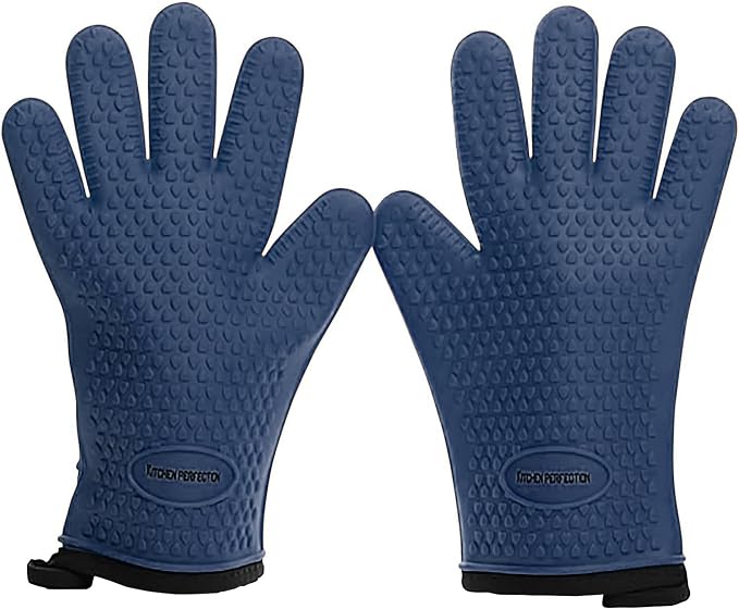 KITCHEN PERFECTION S Silicone Smoker Oven Gloves -Extreme Heat Resistant BBQ by Kitchenperfection