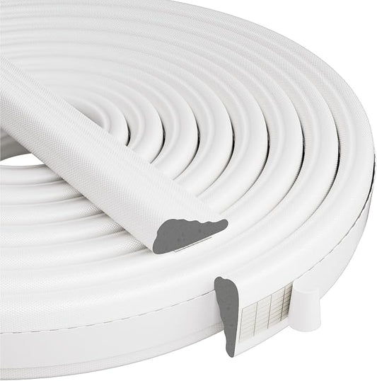 Wedge-Shape Window Weather Stripping Door Frame Seal Strip 196” White, Upgrade by KNEELISA