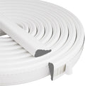 Wedge-Shape Window Weather Stripping Door Frame Seal Strip 3Pcs×196" White,Upgrade Black Foam,Soundproofing,Draft Stopper,Winter Insulation,Noise Blocker, Gap Filler for Exterior Front Door Side