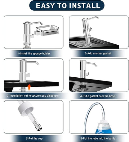 Soap Dispenser for Kitchen Sink, Mecyfaty Under Counter Sink Soap Dispenser Pump - Image 6