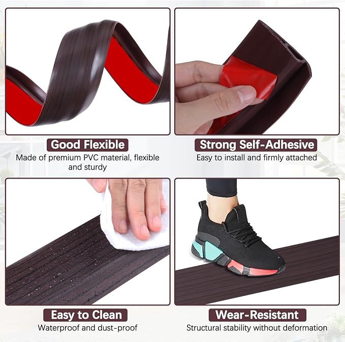Vinyl Door Threshold Flooring Transition Strip Self Adhesive Carpet Edging Strip - Image 3