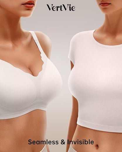 Vertvie Womens Seamless Bras No Underwire Supportive Wireless Push Up Full - Image 4