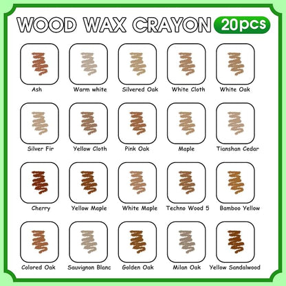 Furniture Markers Touch Up, 20 Colors Wood Filler Sticks, Wood Wax Crayons - Image 2