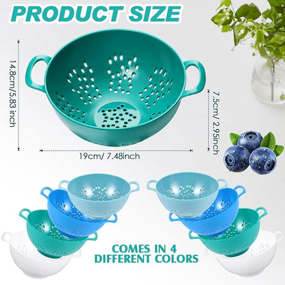 Baderke 4 Pack Mini Colander for Kitchen Plastic Berry Strainer - Image 2