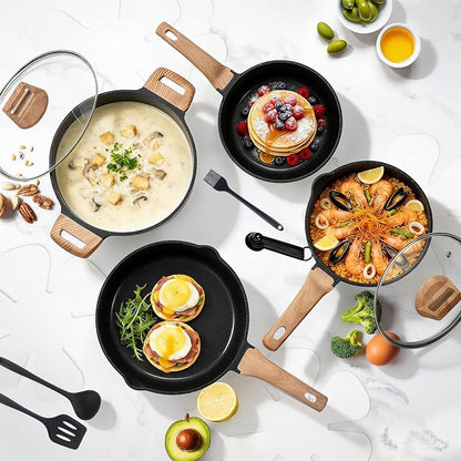 25 Pcs Pots and Pans Set, Nonstick & Non-Toxic Healthy Pots and Pans, - Image 2
