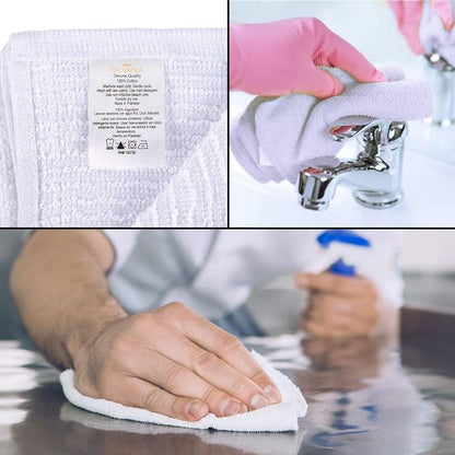 Bar Mop Towels 16”x19”, 100% Cotton Ribbed Cleaning Cloths Rags, Super - Image 4