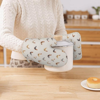 Oven Mitts and Pot Holders Set, Chicken Pattern Silicone Kitchen Accessories 4 - Image 7